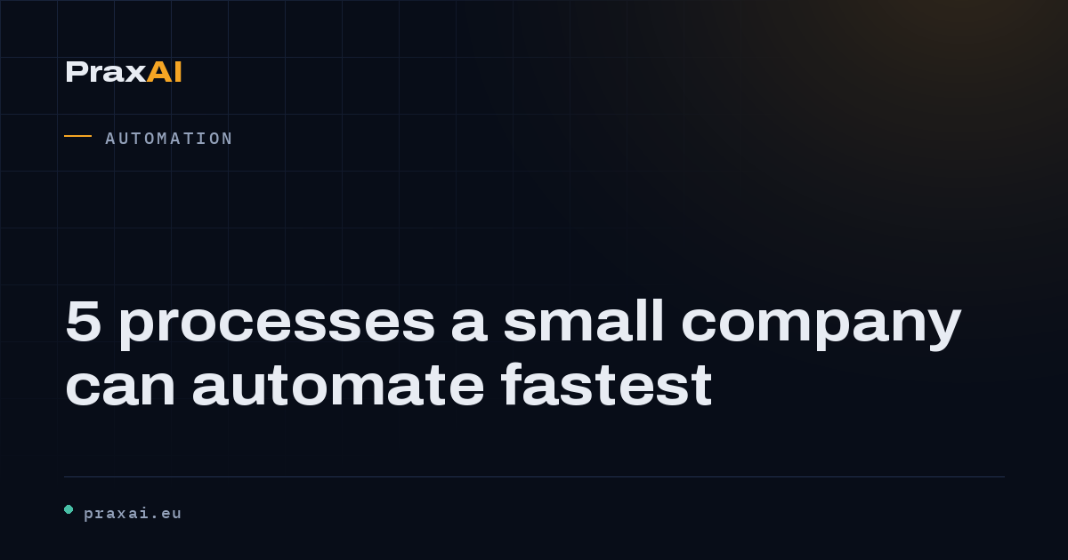 5 processes a small company can automate fastest