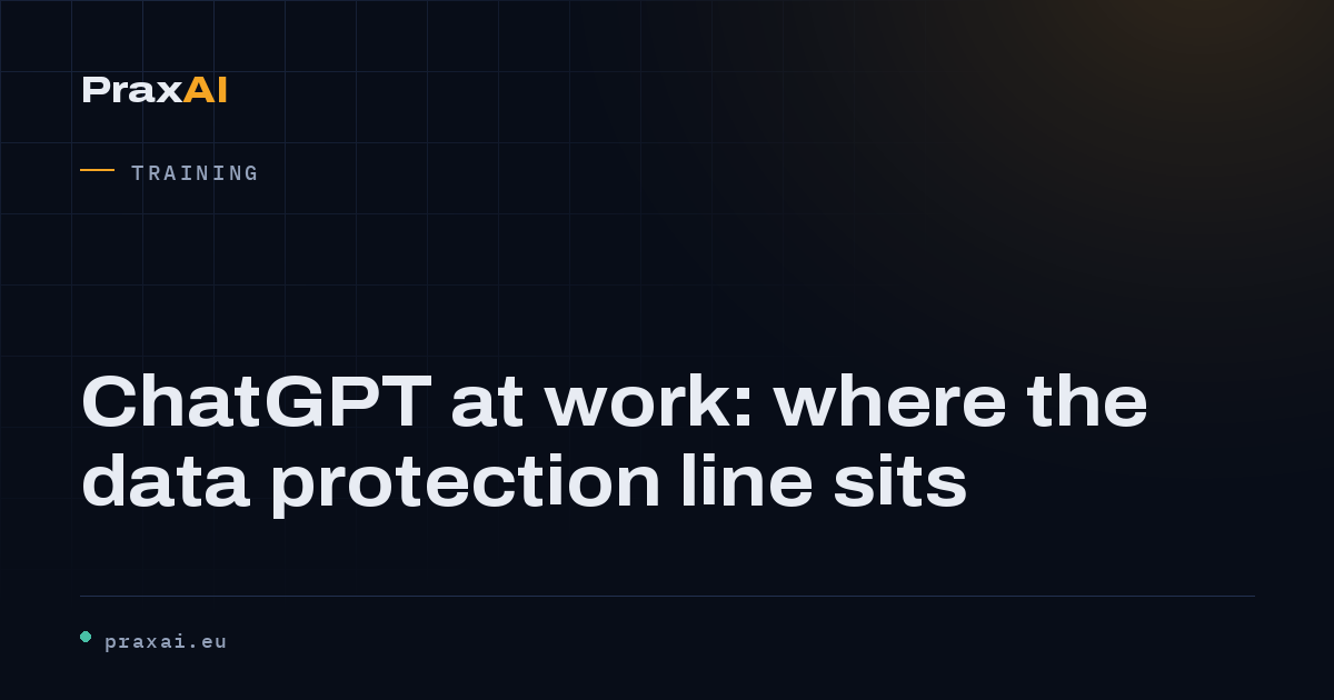 ChatGPT at work: where the data protection line sits