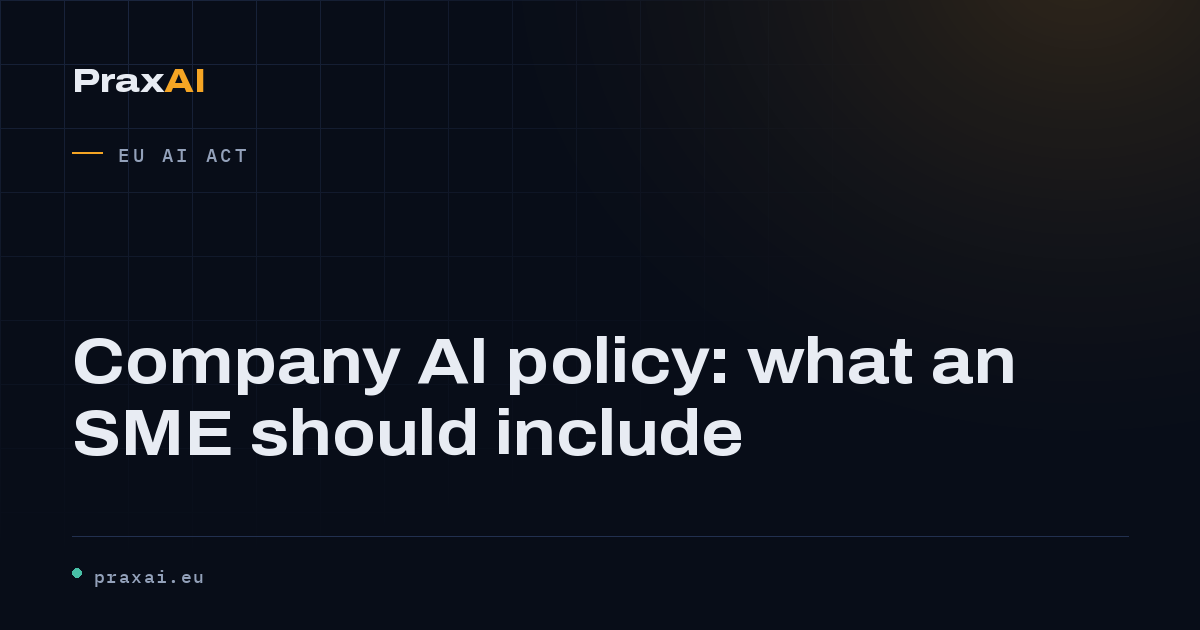 Company AI policy: what an SME should include